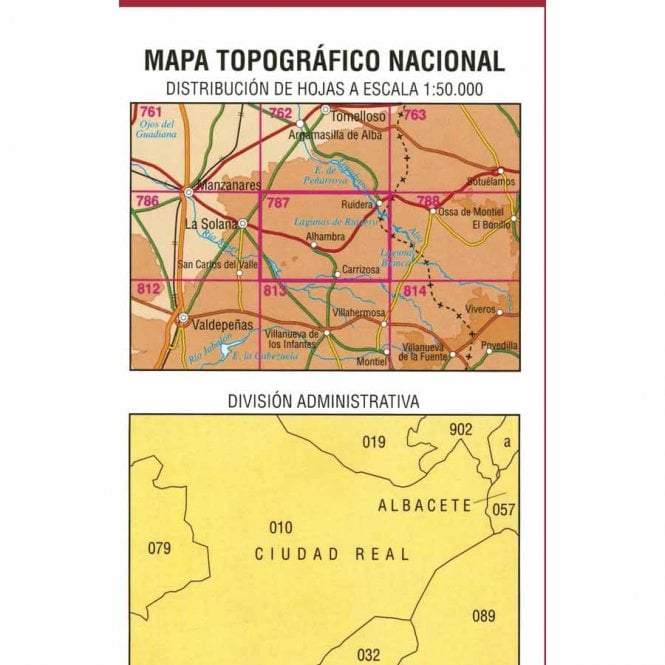 Carte topographique de l'Espagne n° 0787 - Alhambra | CNIG - 1/50 000 carte de randonnée CNIG