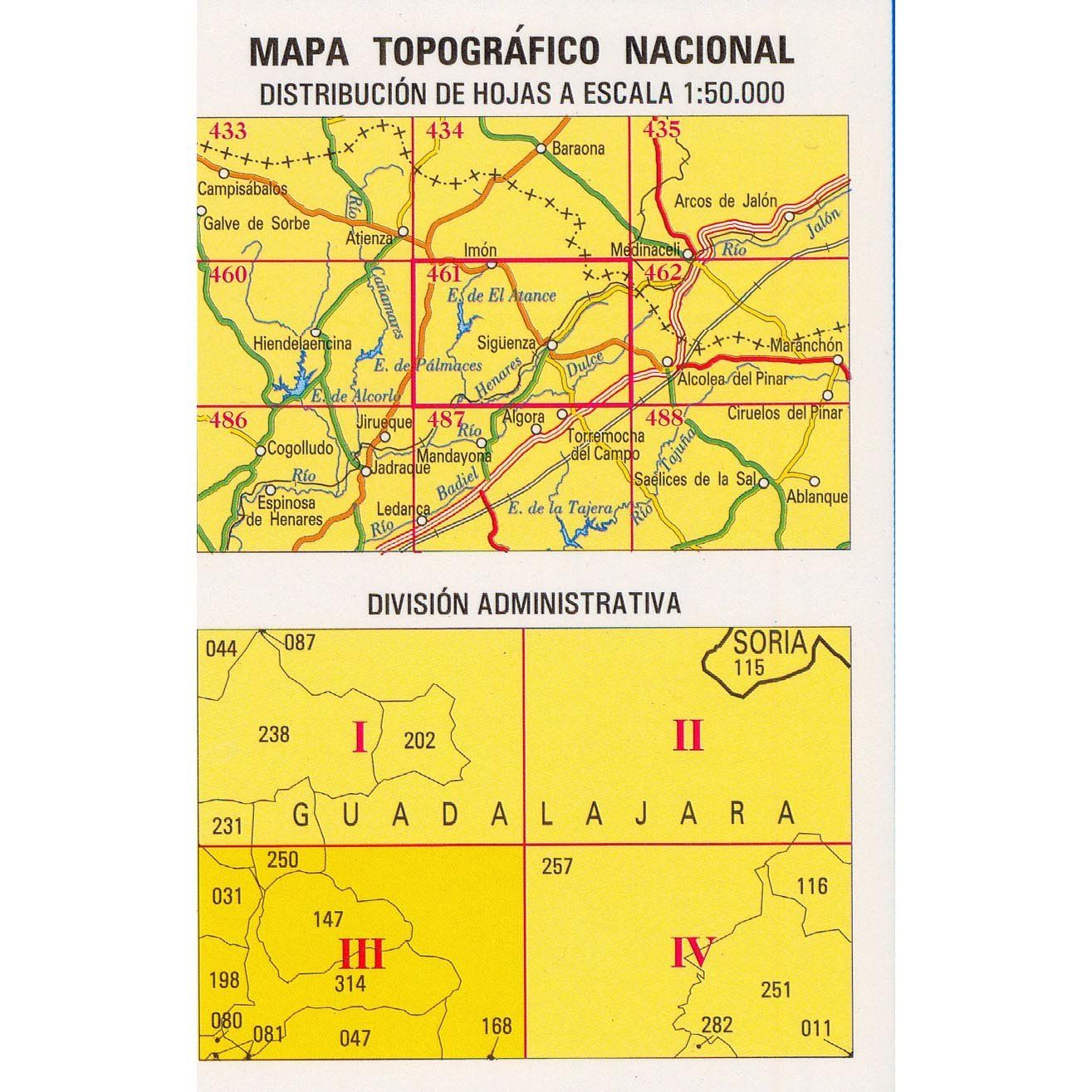 Carte topographique de l'Espagne n° 0461.3 - Baides | CNIG - 1/25 000 carte de randonnée CNIG