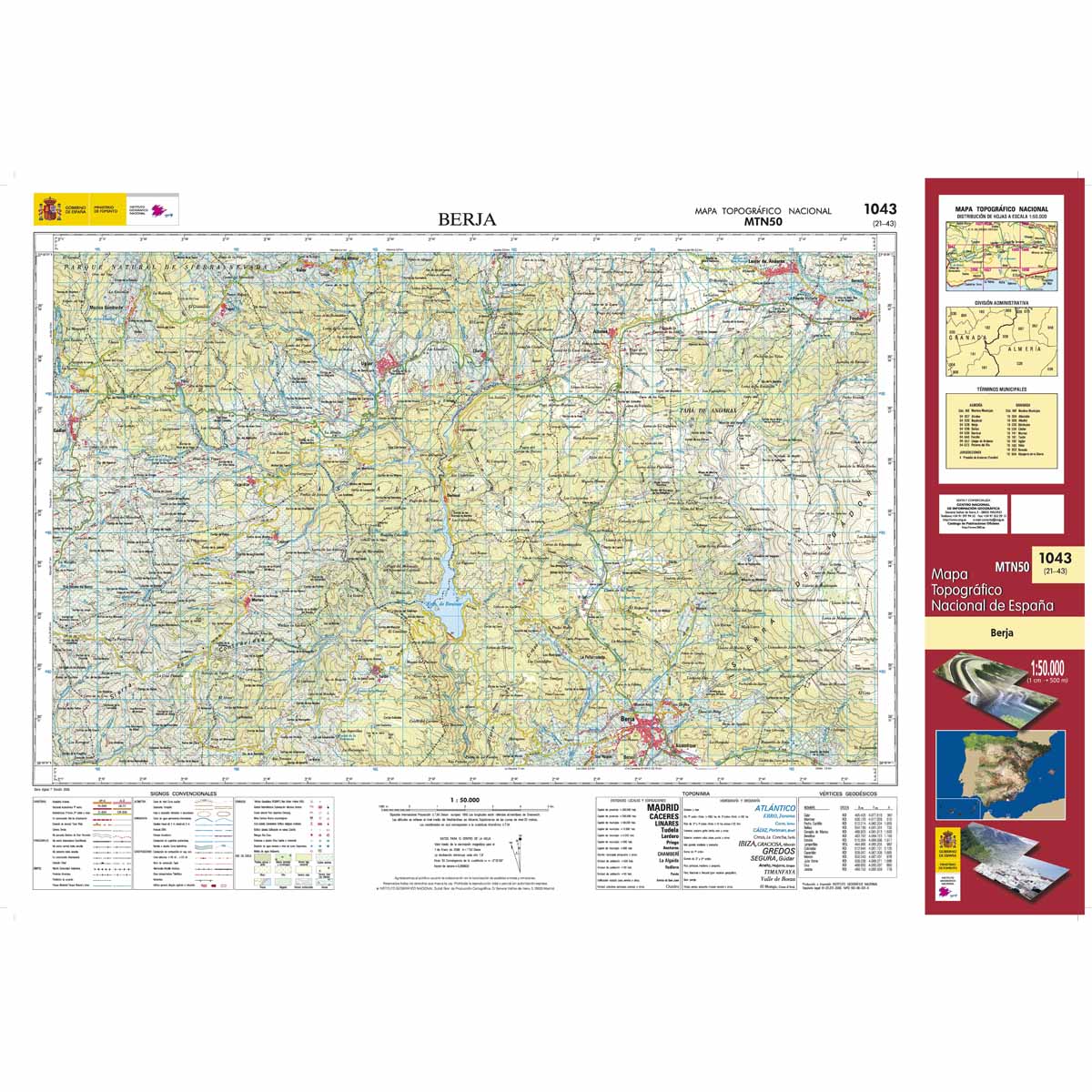 Carte topographique de l'Espagne n° 1043 - Berja | CNIG - 1/50 000 carte de randonnée CNIG Default Title