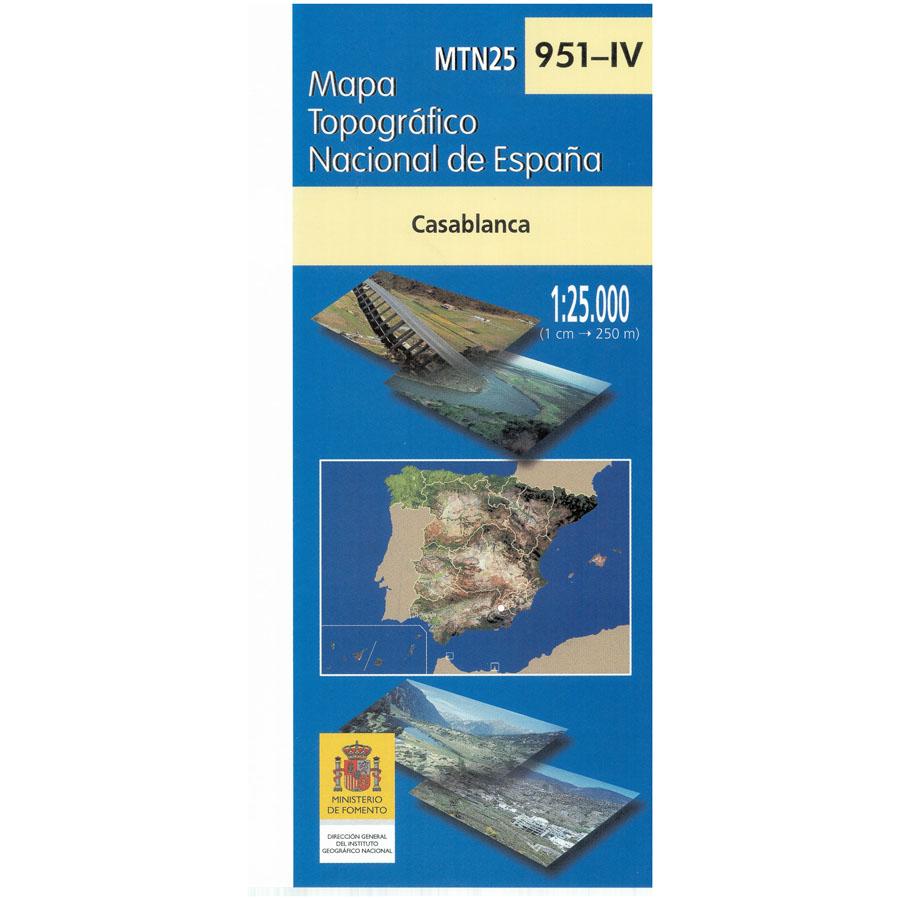 Carte topographique de l'Espagne n° 0951.4 - Casablanca | CNIG - 1/25 000 carte de randonnée CNIG