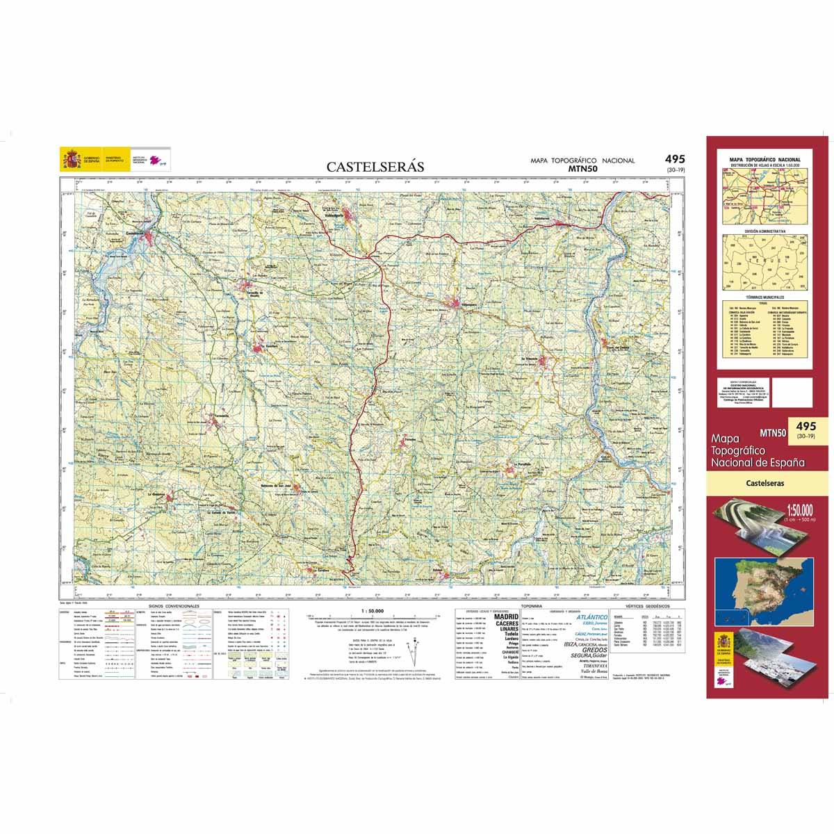 Carte topographique de l'Espagne n° 0495 - Castelseras | CNIG - 1/50 000 carte de randonnée CNIG Default Title