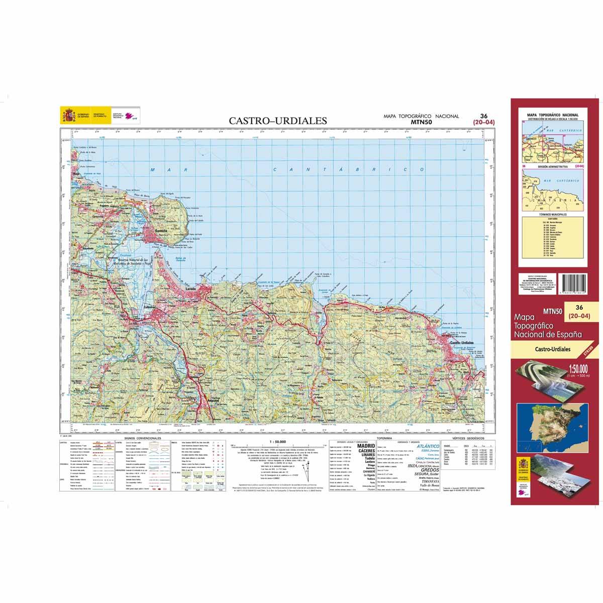 Carte topographique de l'Espagne n° 0036 - Castro-Urdiales | CNIG - 1/50 000 carte de randonnée CNIG Default Title