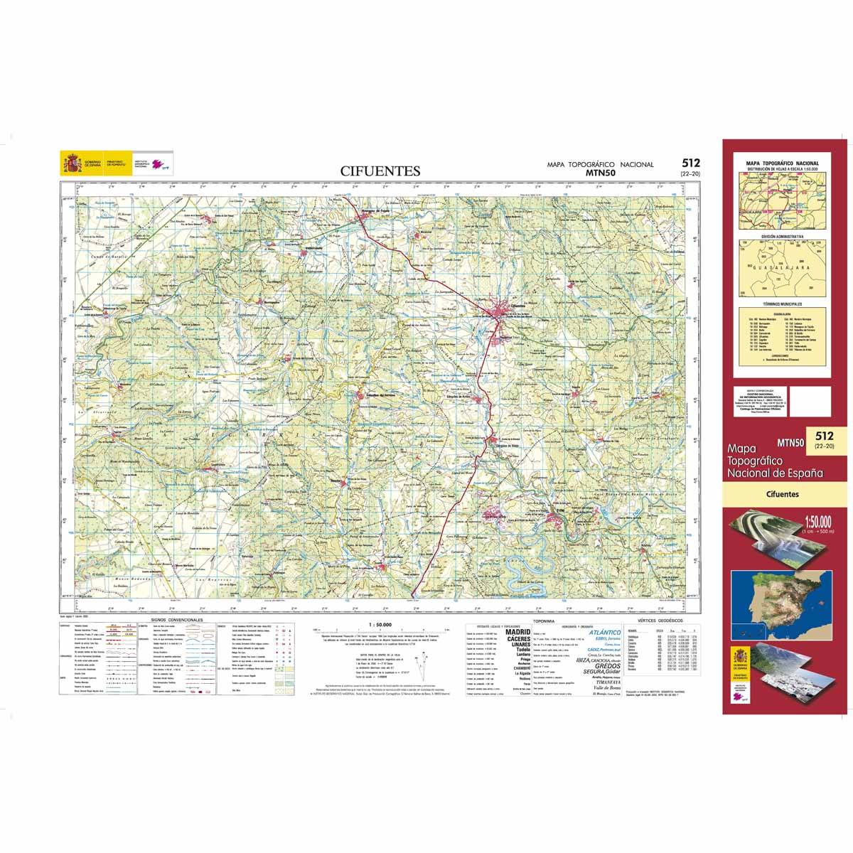 Carte topographique de l'Espagne n° 0512 - Cifuentes | CNIG - 1/50 000 carte de randonnée CNIG Default Title