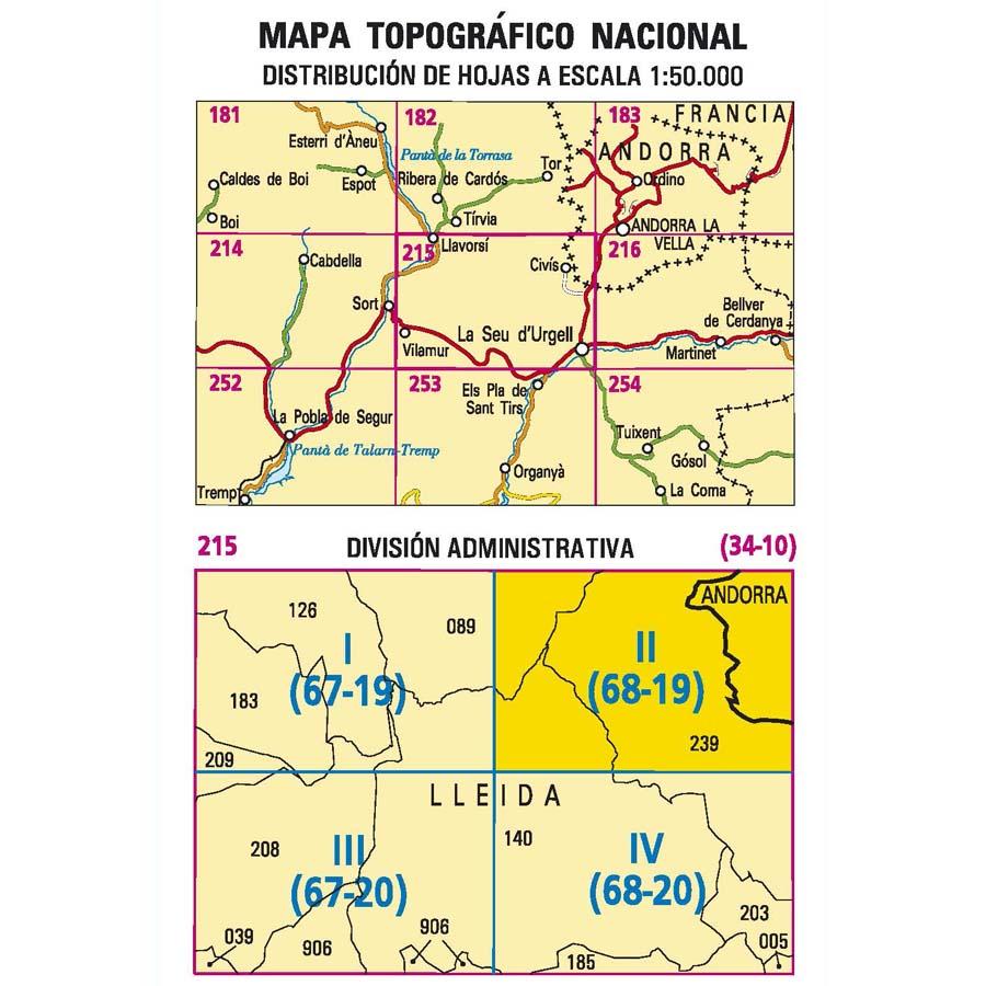 Carte topographique de l'Espagne n° 0215.2 - Civís | CNIG - 1/25 000 carte de randonnée CNIG