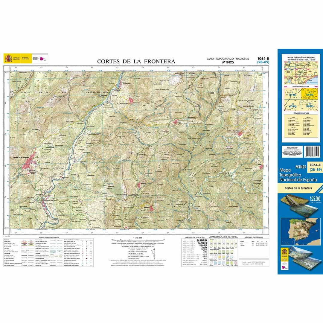 Carte topographique de l'Espagne - Cortes de la Frontera, n° 1064.2 | CNIG - 1/25 000 carte pliée CNIG 