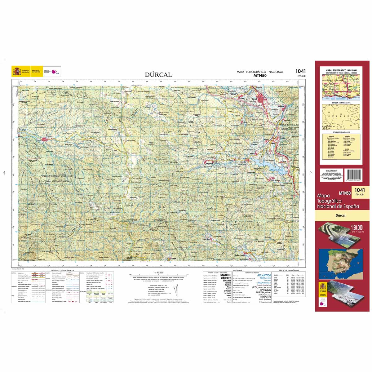 Carte topographique de l'Espagne n° 1041 - Dúrcal | CNIG - 1/50 000 carte de randonnée CNIG Default Title