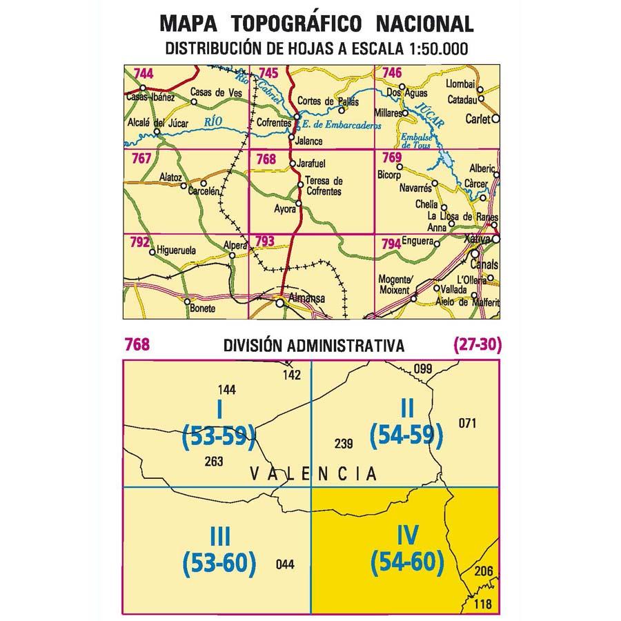 Carte topographique de l'Espagne n° 0768.4 - El Corralejo | CNIG - 1/25 000 carte de randonnée CNIG