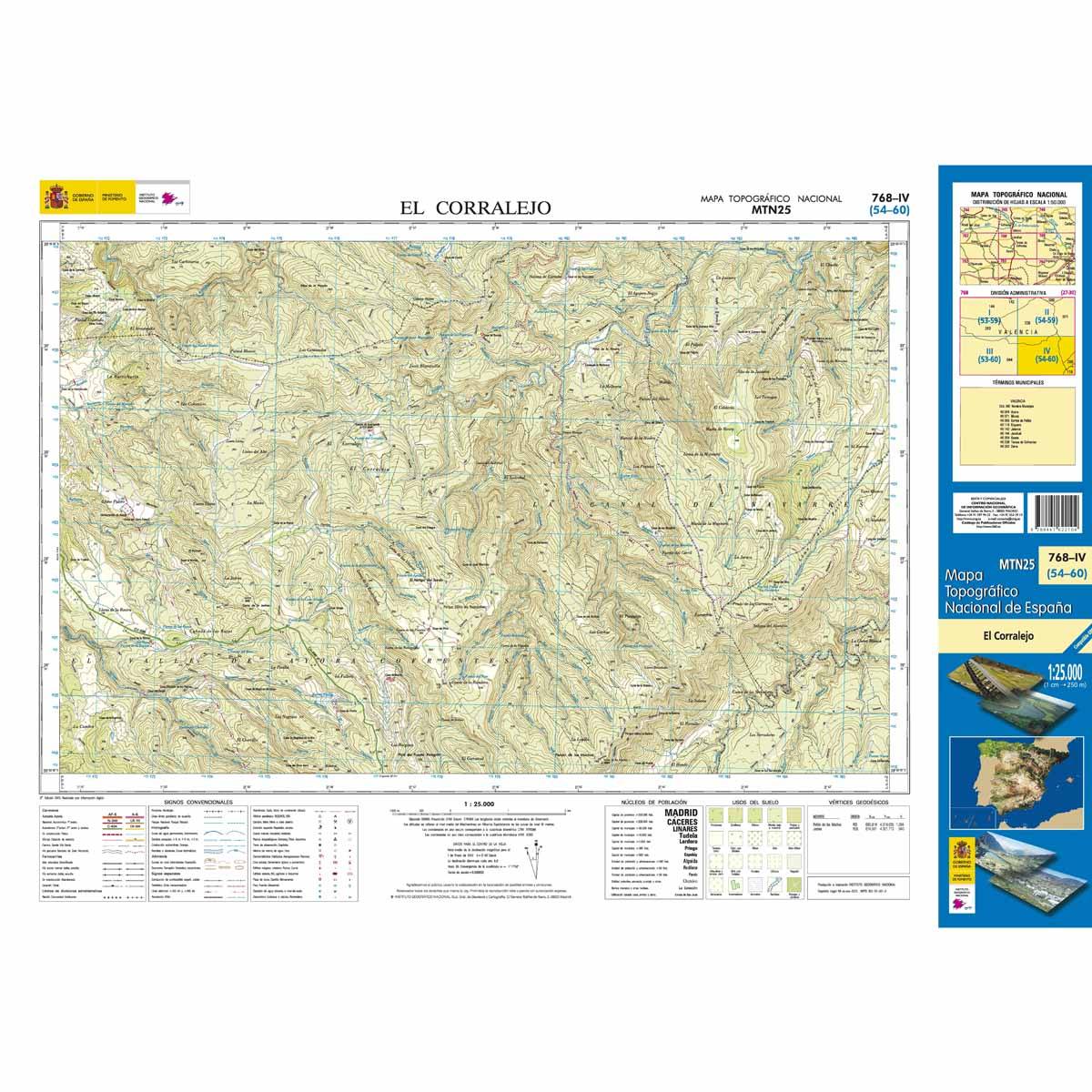 Carte topographique de l'Espagne n° 0768.4 - El Corralejo | CNIG - 1/25 000 carte de randonnée CNIG Default Title
