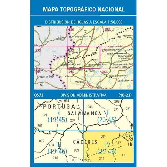 Carte topographique de l'Espagne n° 0573.4 - Gata | CNIG - 1/25 000 carte de randonnée CNIG