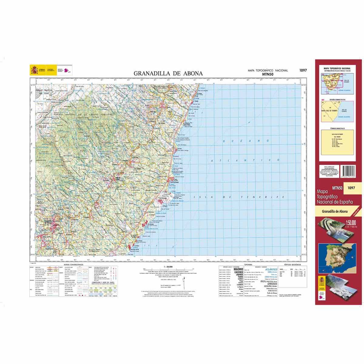 Carte topographique de l'Espagne n° 1097 - Granadilla de Abona (Tenerife) | CNIG - 1/50 000 carte de randonnée CNIG Default Title
