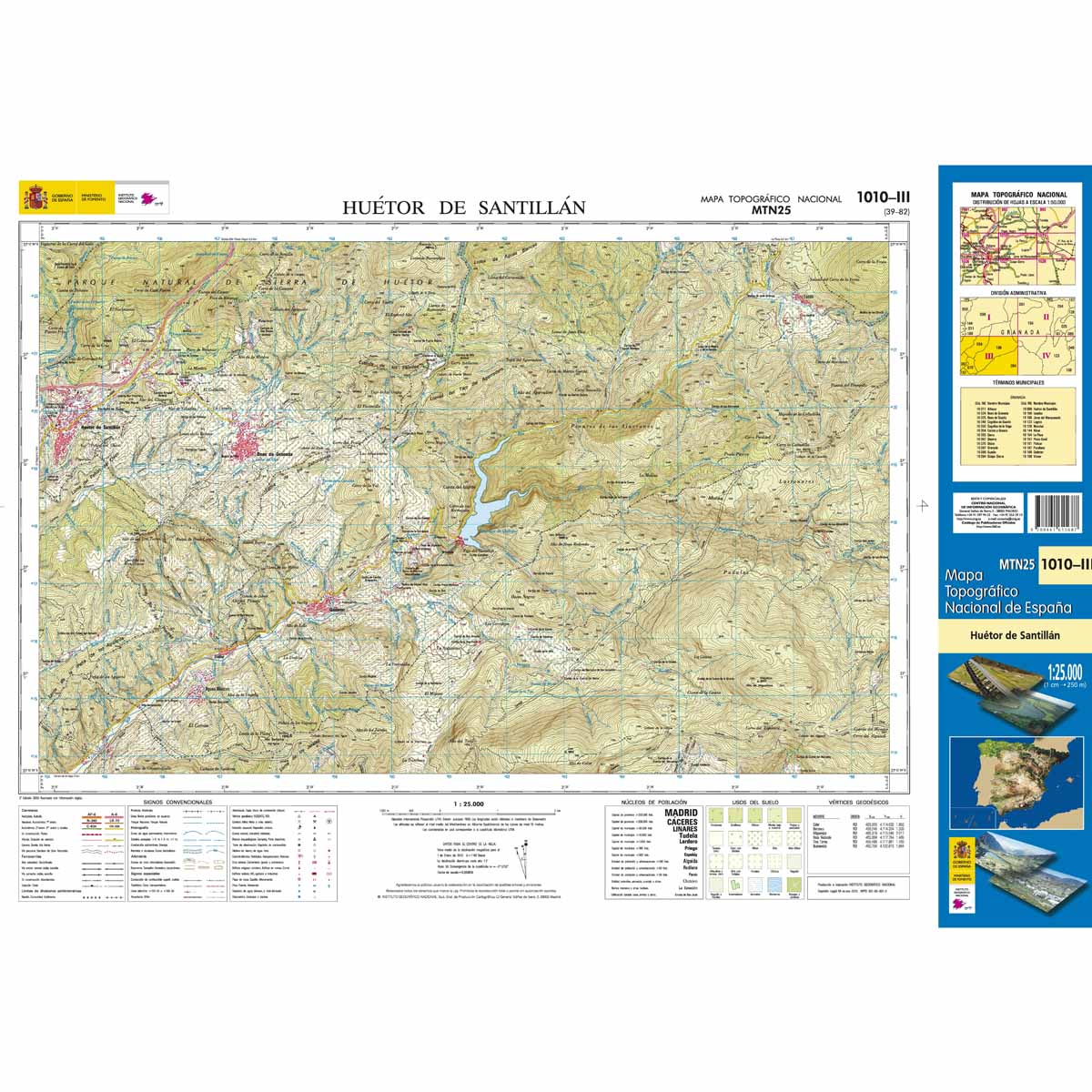 Carte topographique de l'Espagne n° 1010.3 - Huétor de Santillán | CNIG - 1/25 000 carte de randonnée CNIG Default Title
