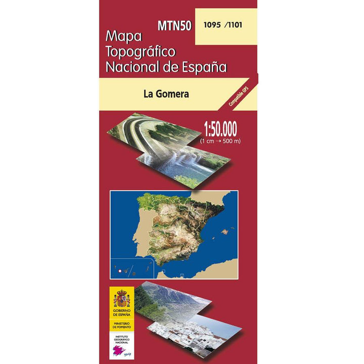 Carte topographique de l'Espagne - La Gomera (La Gomera), n° 1095/1101 | CNIG - 1/50 000 carte pliée CNIG 