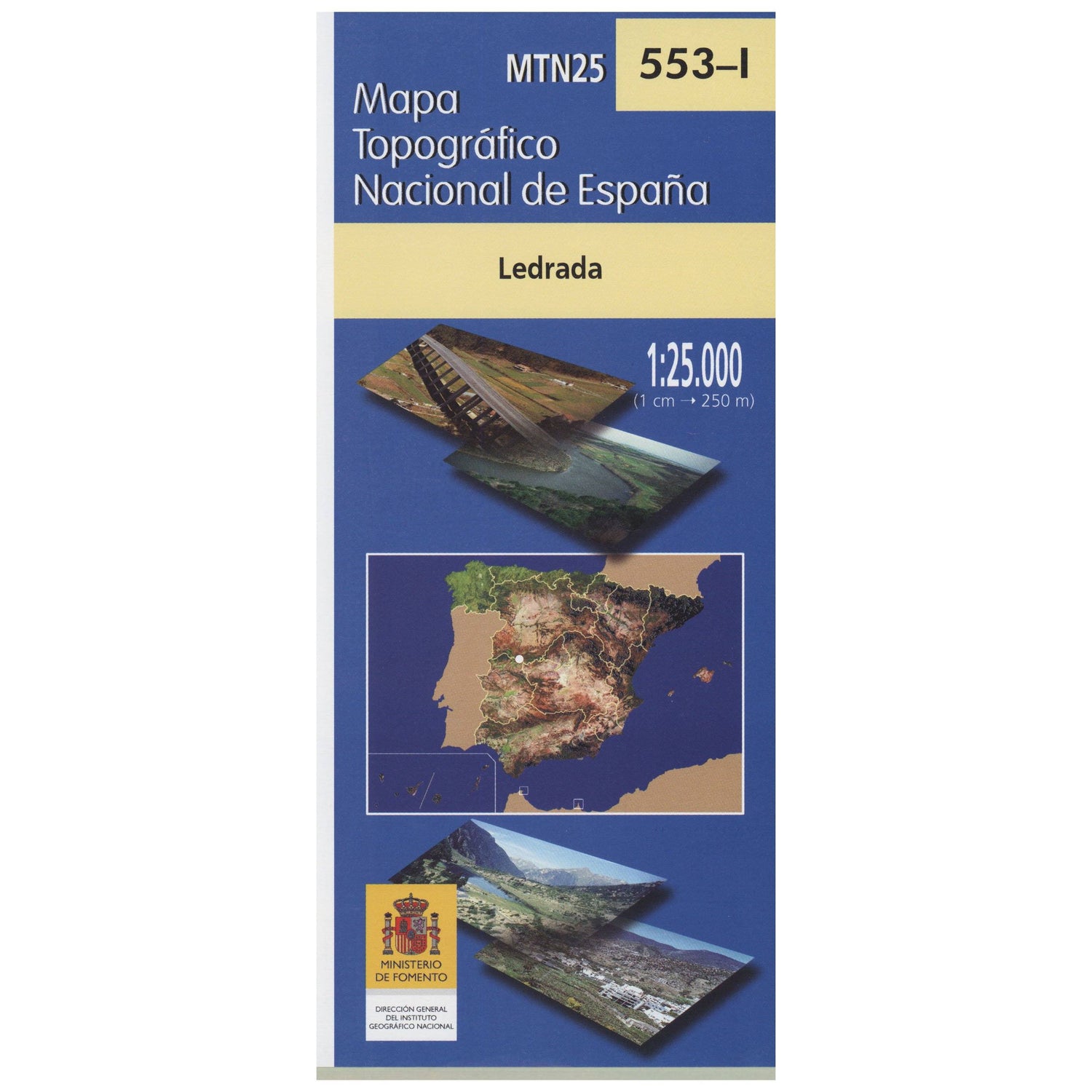 Carte topographique de l'Espagne n° 0553.1 - Ledrada | CNIG - 1/25 000 carte de randonnée CNIG