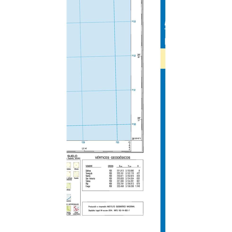 Carte topographique de l'Espagne n° 1087.1/2 - Los Canarios (La Palma) | CNIG - 1/25 000 carte de randonnée CNIG