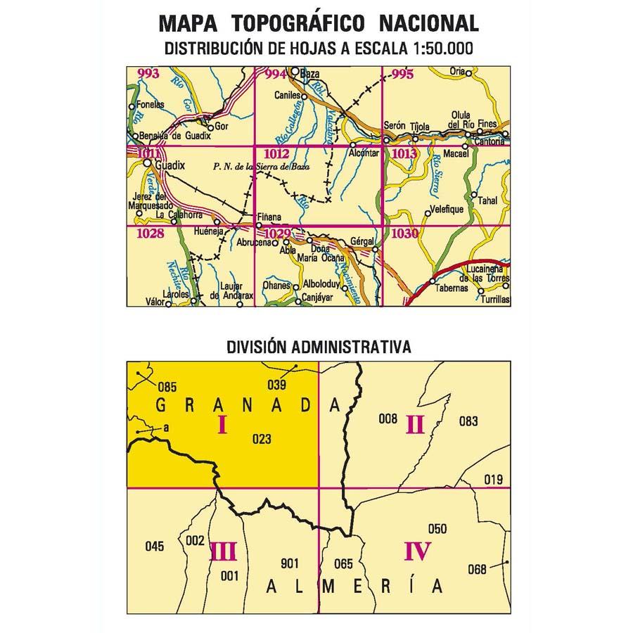 Carte topographique de l'Espagne n° 1012.1 - Los Frailes | CNIG - 1/25 000 carte de randonnée CNIG