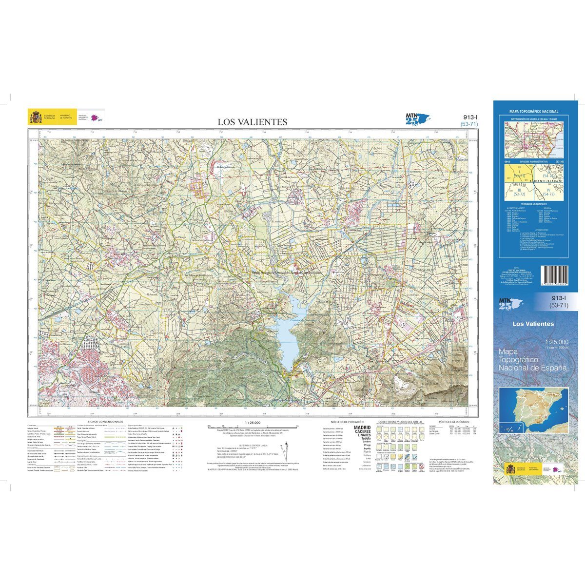 Carte topographique de l'Espagne n° 0913.1 - Los Valientes | CNIG - 1/25 000 carte de randonnée CNIG Default Title