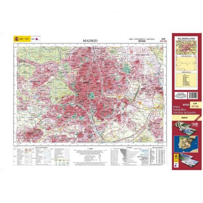 Carte topographique de l'Espagne n° 0559 - Madrid | CNIG - 1/50 000 carte de randonnée CNIG