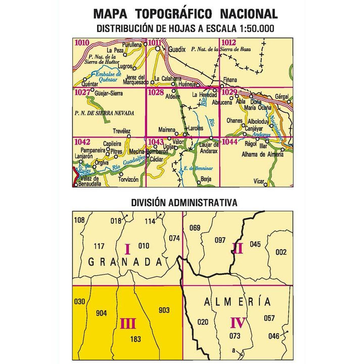 Carte topographique de l'Espagne - Mairena, n° 1028.3 | CNIG - 1/25 000 carte pliée CNIG 