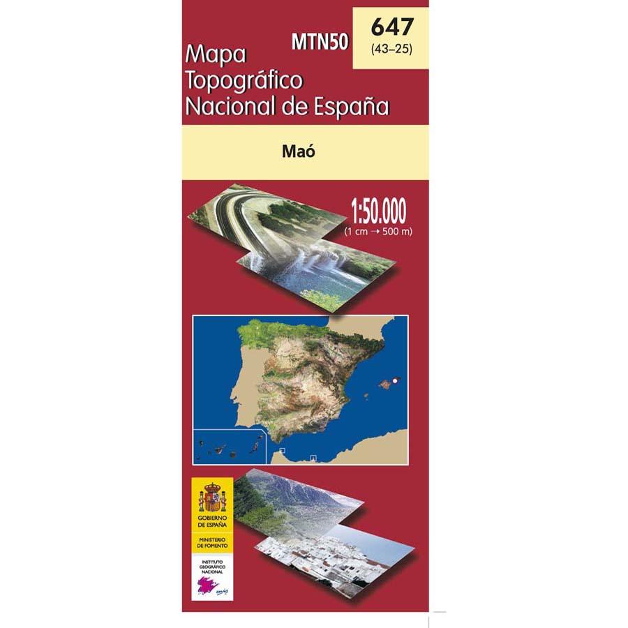 Carte topographique de l'Espagne n° 0647 - Maó (Menorca) | CNIG - 1/50 000 carte de randonnée CNIG