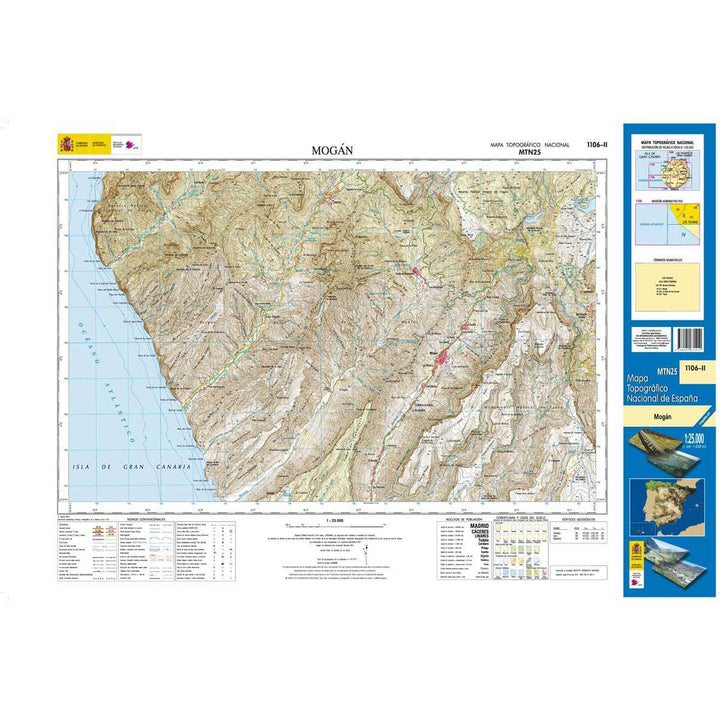 Carte topographique de l'Espagne - Mogán (Gran Canaria), n° 1106.2 | CNIG - 1/25 000 carte pliée CNIG 