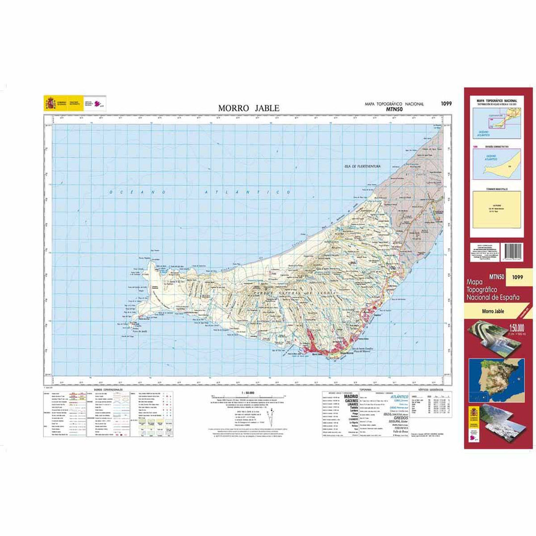 Carte topographique de l'Espagne - Morro Jable (Fuerteventura), n° 1099 | CNIG - 1/50 000 carte pliée CNIG 