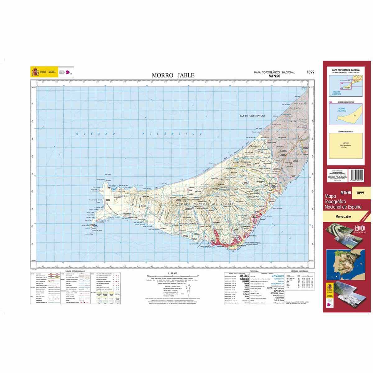 Carte topographique de l'Espagne n° 1099 - Morro Jable (Fuerteventura) | CNIG - 1/50 000 carte de randonnée CNIG Default Title