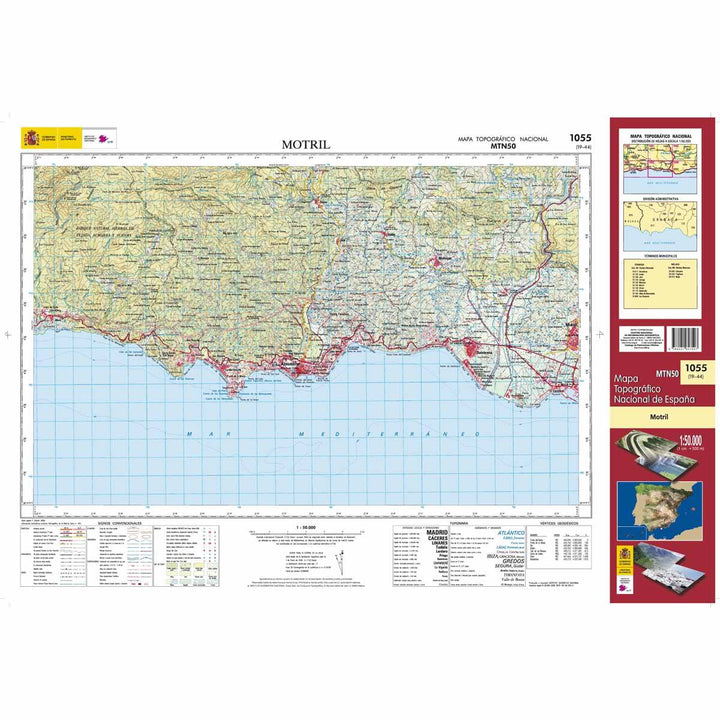 Carte topographique de l'Espagne - Motril, n° 1055 | CNIG - 1/50 000 carte pliée CNIG 