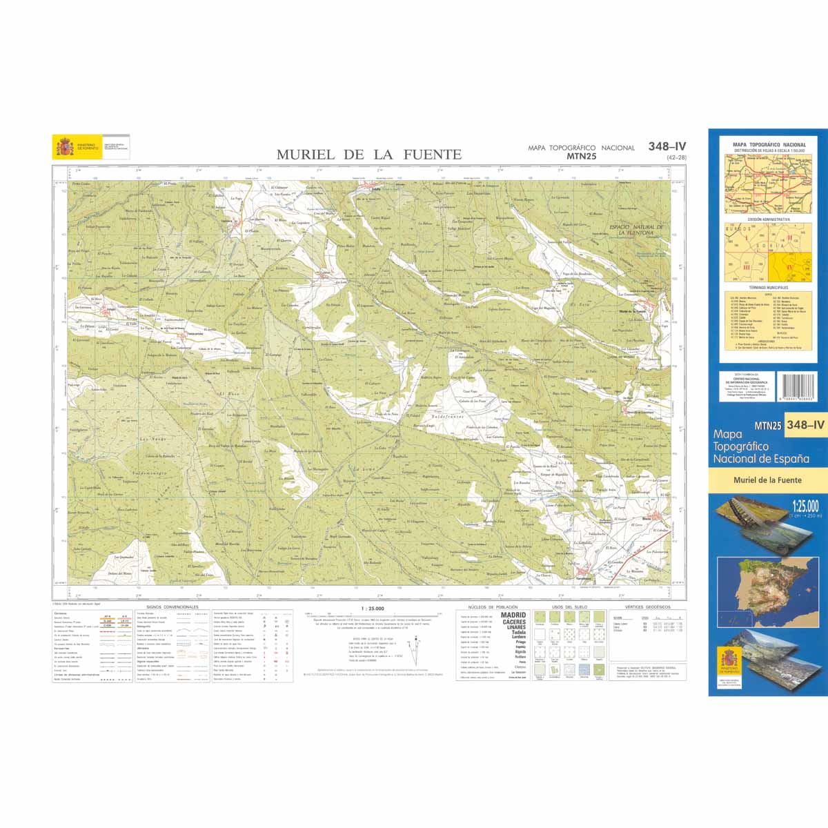 Carte topographique de l'Espagne n° 0348.4 - Muriel de la Fuente | CNIG - 1/25 000 carte de randonnée CNIG Default Title