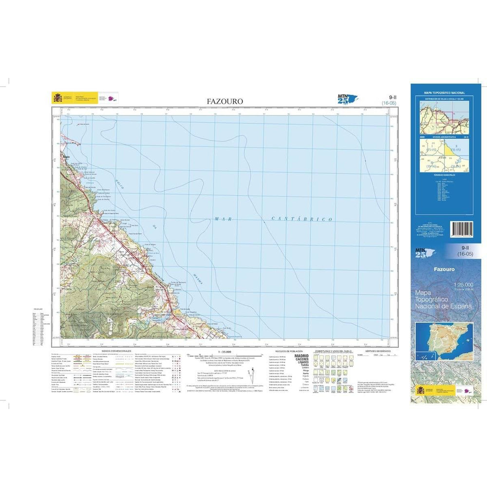 Carte topographique de l'Espagne n° 0009.2 - Fazouro | CNIG - 1/25 000 carte pliée CNIG 