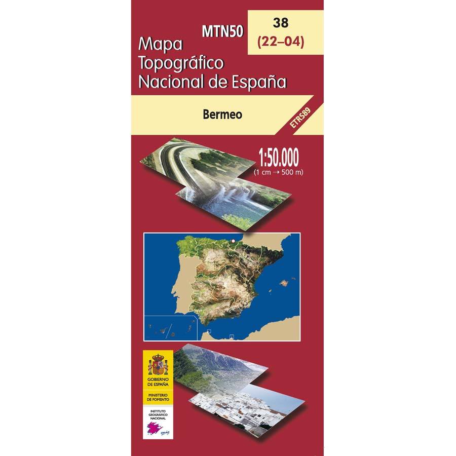 Carte topographique de l'Espagne n° 0038 - Bermeo | CNIG - 1/50 000 carte pliée CNIG 