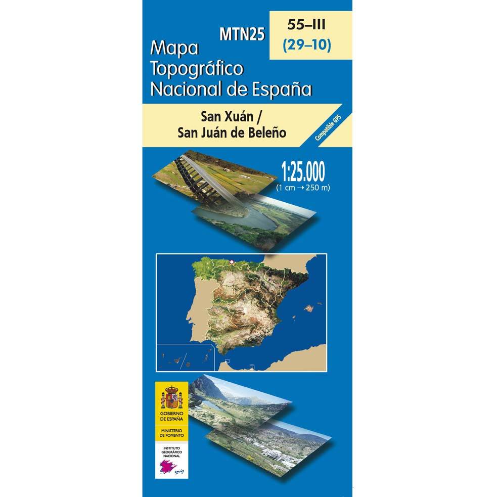Carte topographique de l'Espagne n° 0055.3 - San Xuan/San Juan de Beleño | CNIG - 1/25 000 carte de randonnée CNIG