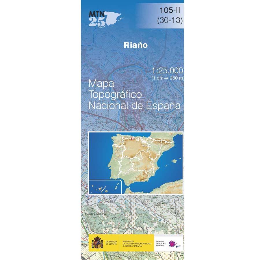 Topographic map of Spain No. 0105.2 - Riaño | CNIG - 1/25,000 – Cartovia