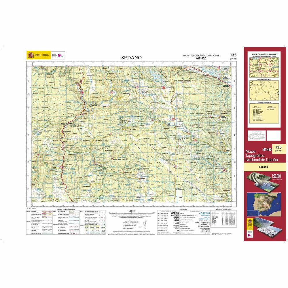 Carte topographique de l'Espagne n° 0135 - Sedano | CNIG - 1/50 000 carte pliée CNIG 