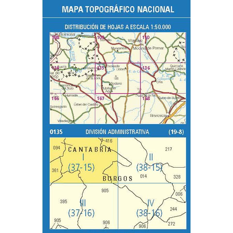 Carte topographique de l'Espagne n° 0135.1 - Escalada | CNIG - 1/25 000 carte de randonnée CNIG