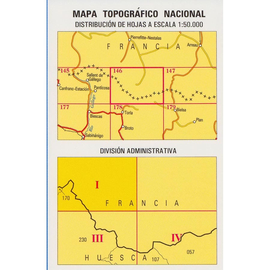 Carte topographique de l'Espagne n° 0146.1 - Macizo de Vinamala | CNIG - 1/25 000 carte pliée CNIG 