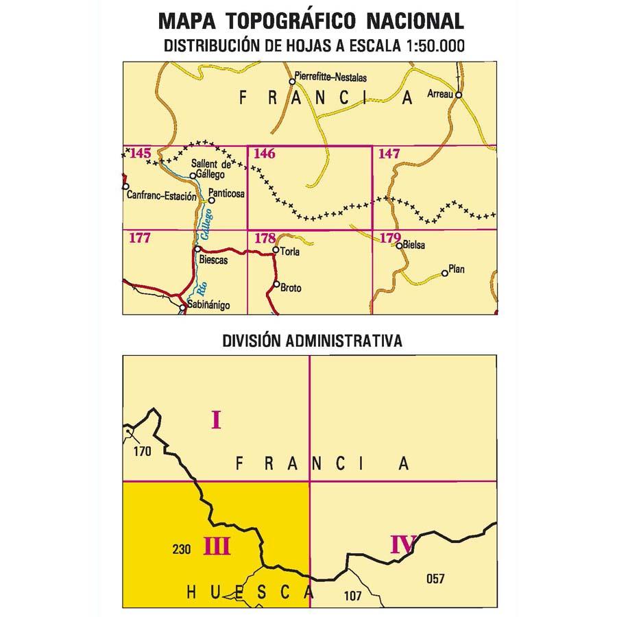 Carte topographique de l'Espagne n° 0146.3 - Valle de Bujaruelo | CNIG - 1/25 000 carte de randonnée CNIG