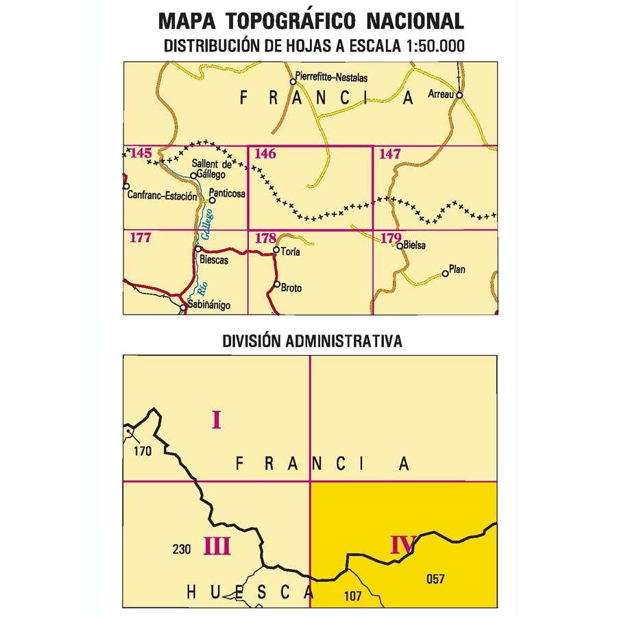 Carte topographique de l'Espagne n° 0146.4 - Monte Perdido | CNIG - 1/25 000 carte de randonnée CNIG