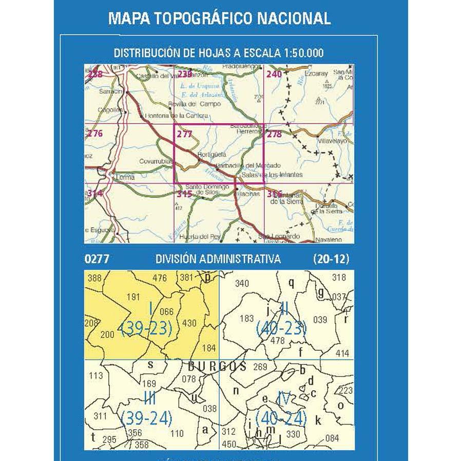 Carte topographique de l'Espagne n° 0277.1 - Campolara | CNIG - 1/25 000 carte de randonnée CNIG
