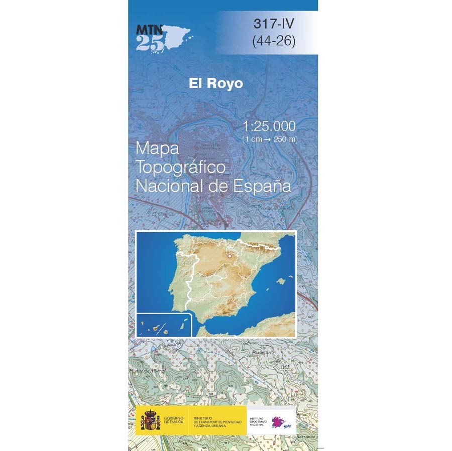 Carte topographique de l'Espagne n° 0317.4 - El Royo | CNIG - 1/25 000 carte de randonnée CNIG Default Title