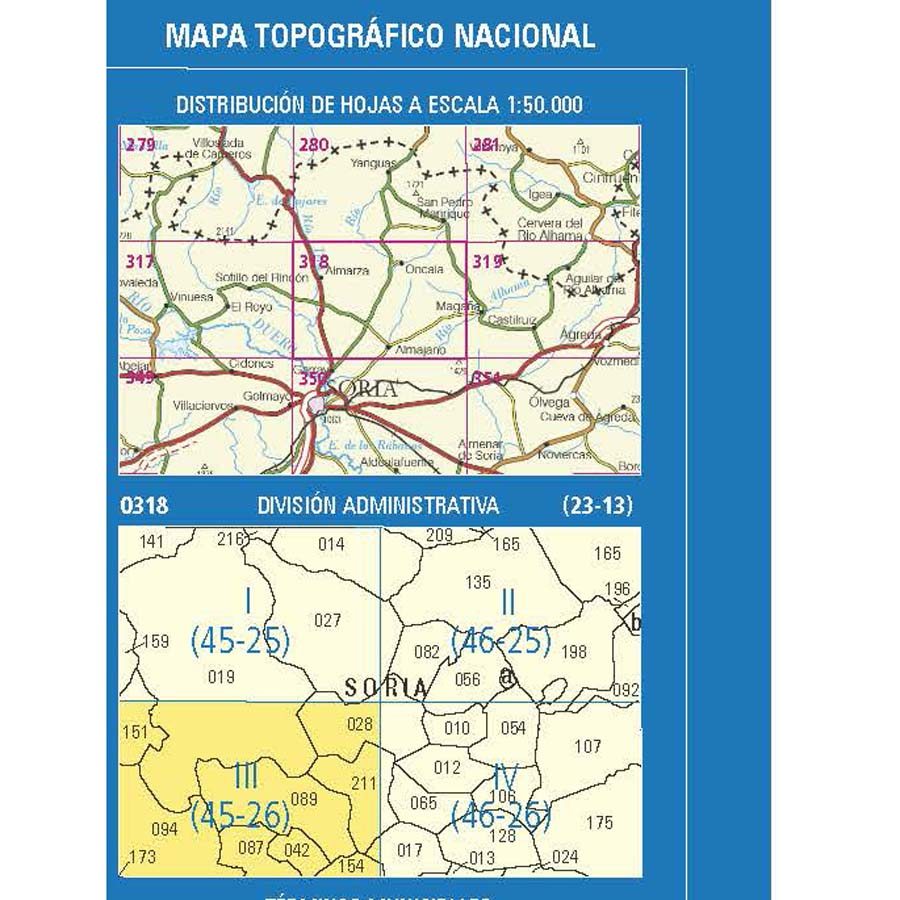 Carte topographique de l'Espagne n° 0318.3 - Buitrago | CNIG - 1/25 000 carte de randonnée CNIG