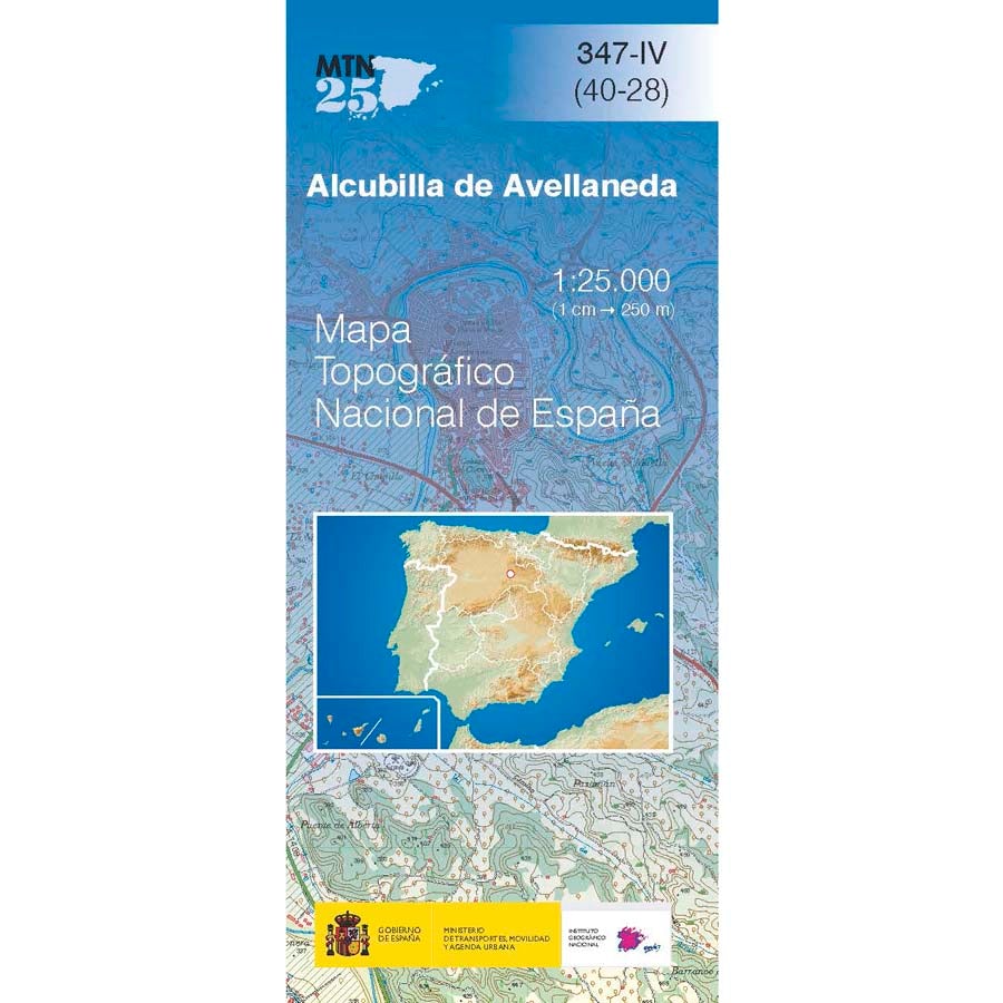 Carte topographique de l'Espagne n° 0347.4 - Alcubilla de Avellaneda | CNIG - 1/25 000 carte pliée CNIG 