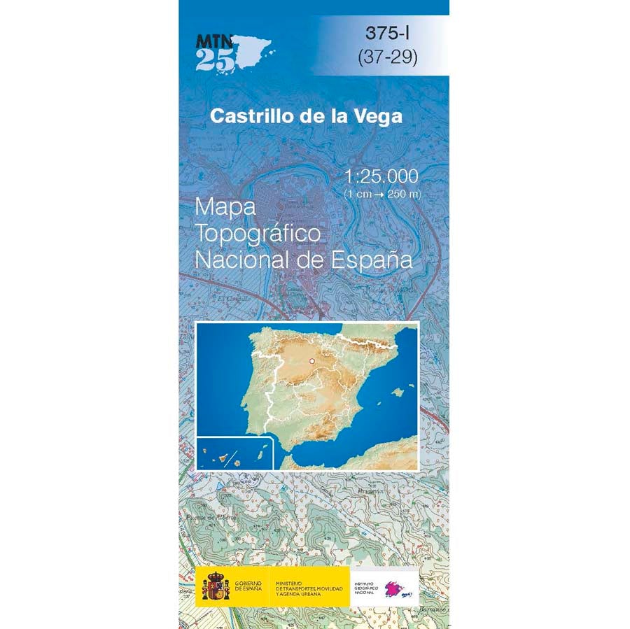 Carte topographique de l'Espagne n° 0375.1 - Castrillo de la Vega | CNIG - 1/25 000 carte de randonnée CNIG