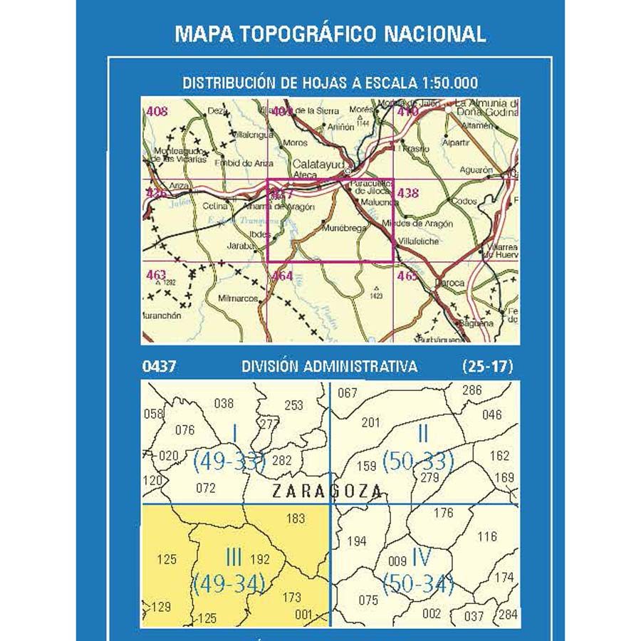 Carte topographique de l'Espagne n° 0437.3 - Ibdes | CNIG - 1/25 000 carte de randonnée CNIG