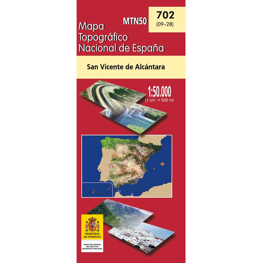 Carte topographique de l'Espagne n° 0702 - San Vicente de Alcántara | CNIG - 1/50 000 carte de randonnée CNIG Default Title