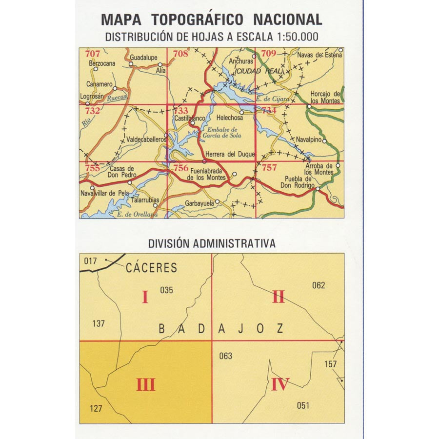 Carte topographique de l'Espagne n° 0733.3 - Peloche | CNIG - 1/25 000 carte de randonnée CNIG