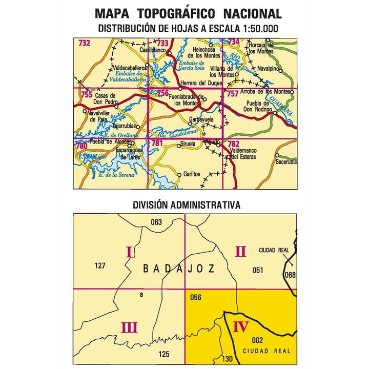 Carte topographique de l'Espagne n° 0756.4 - Garbayuela | CNIG - 1/25 000 carte pliée CNIG 