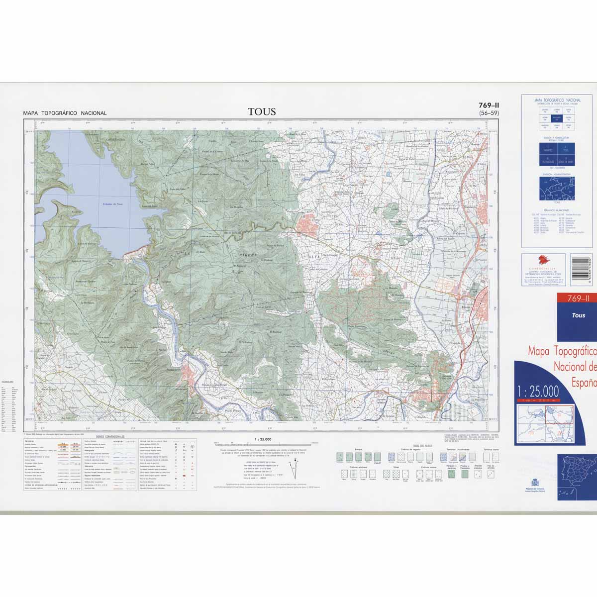 Carte topographique de l'Espagne n° 0769.2 - Tous | CNIG - 1/25 000 carte de randonnée CNIG