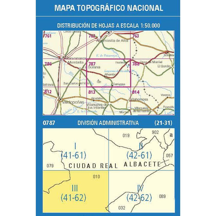 Carte topographique de l'Espagne n° 0787.3 - Alhambra | CNIG - 1/25 000 carte pliée CNIG 