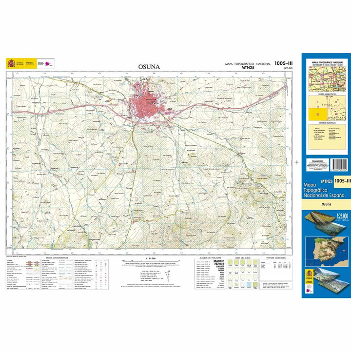 Carte topographique de l'Espagne n° 1005.3 - Osuna | CNIG - 1/25 000 carte pliée CNIG 