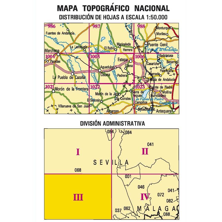 Carte topographique de l'Espagne n° 1005.3 - Osuna | CNIG - 1/25 000 carte pliée CNIG 